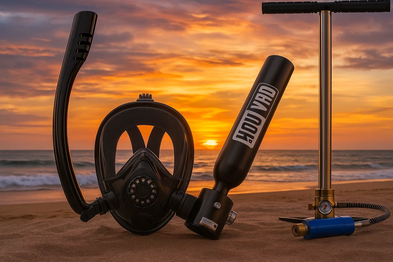 HOUVAN ミニスキューバタンク（0.5l）の魅力とフルフェイスマスク付きダイビングセット